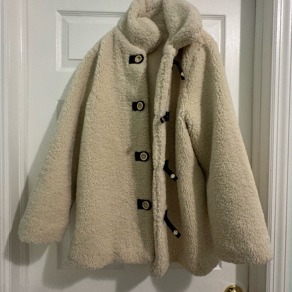 Zara Off-White Shearling Jacket